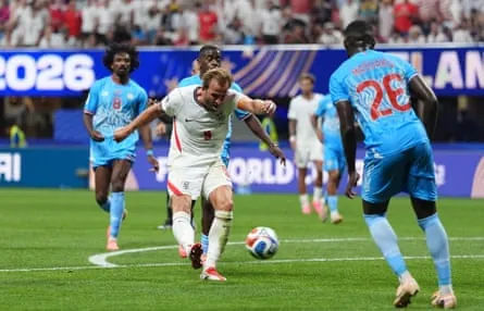 Harry Kane hits the shot that delivered a late win for England.